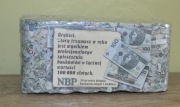 Brykiet zużyte banknoty - 100 zł NBP -