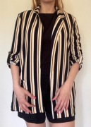 Marynarka narzutka w paski kardigan długa żakiet Reserved XS 34 kolorowa