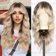PERUKA BLOND OMBRE DŁUGA NATURALNY POŁYSK Z GRZYWKĄ D