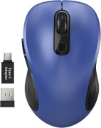 WisFox Wireless Mouse 2.4G ergonomiczna mysz USB 6 przycisków niebieska