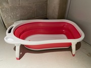 Składana wanienka silikonowa turystyczna biało-różowa