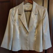 ŻAKIET MARYNARKA BEŻ SATYNA BIALCON 40/42