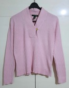 Sweter Bawełniany Pudrowy Róż Ralph Lauren |R. L