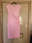 Sukienka Tommy Hilfiger różowa midi wiązanie w talii S