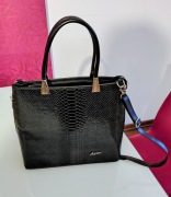 Torebka damska Agnes czarna wężowa skóra 