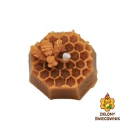 Świeca z naturalnego wosku pszczelego pszczeli oktagon Zielony Świecownik