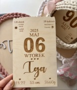 Kartka z kalendarza metryczka pamiątka pomysł na prezent