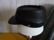 Czapka męska, francuskie kepi, Charles de Gaulle, 100% skóra naturalna