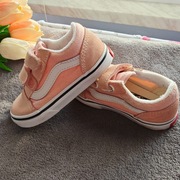 Urocze trampki Vans Old Skool V - różowe, na  rzepy - rozmiar 22.5