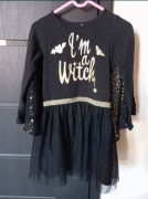 Cool Club, Sukienka, peleryna, czarna z cekinami  I'm a Witch
