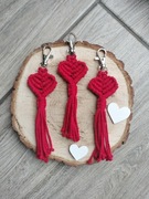 Mały breloczek serce Walentynki Makrama upominek 