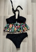 NOWE Sexowne Zmysłowe Tankini Strój kąpielowy XL czarno-wielokolorowe