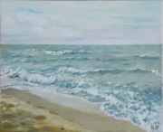 FALE NA BAŁTYKU obraz olejny na płótnie 30 x 24