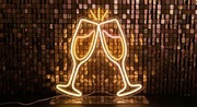 Neon LED "Stukające Kieliszki" Karnawał, Wesele, Sylwester. Duży 55x56cm