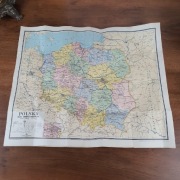 Polska mapa administracyjna 1968 r. 44 x 53 cm
