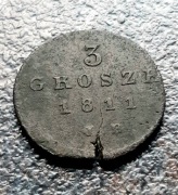 3 grosze Księstwo Warszawskie,  1811r, I B