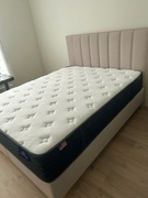 Łóżko kontynentalne + materac hybrydowy 160x200 (jak nowe)