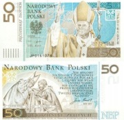 Banknot 50 zł Jan Paweł II 5 szt. Kolejne numery