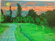 Oryginalny obraz olejny 30x40 Konin nocą z 2012 roku