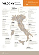 Włochy - plakat z mapą regionów winiarskich