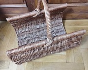 Kosz wiklinowy na drzewo drewno do kominka XL wymiary 50/40/36cm 
