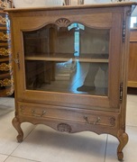 Piękna dębowa komoda,barek z fazowaną szybą -sklep Dąbrowa Górnicza