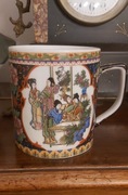 Orientalny chiński kubek z lat 80-tych-Geisha teacup - ręcznie zdobiony