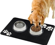 Mata Podkładka pod miskę dla psa Antypoślizgowa 40x60cm Czarny
