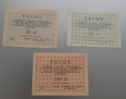 Talony PRL  20zł, 50zł, 200zł. 