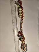 Zabawka szarpak dla psa długi zielono czerwono biały