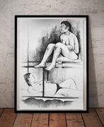 Akt kobiecy obraz ręcznie wykonany wystrój 70x100