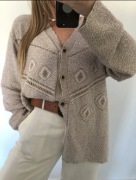 Sweter kardigan Maria bellesi roz. XXL