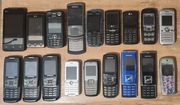 Zestaw 18 sztuk telefonów różnych marek– uszkodzone / nietestowane