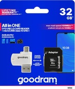 Karta pamięci GOODRAM 32GB kl10 + Czytnik + Adapter