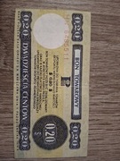 Bon towarowy Pekao 0.20 dolara 20 centów 1979 rok bon Pewex