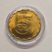 5 zł złotych 1984 w kapslu Real foto Stan 1/-1