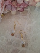 Kolczyki handmade srebro z naturalnych kamieni perły 