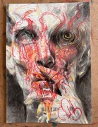 Obraz DARK ART Demon „THINKER” sygnowany rysunek technika mieszana