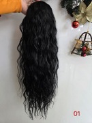 Kucyk dopinany Fala romantyczna 70cm, kolor: czerń. Włos termiczny