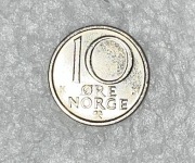 Moneta 10 ORE NORGE NORWEGIA 1990