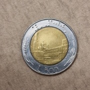 Moneta Włochy 500 lire