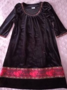 sukienka emo gothic czarna M/38 midi plusz czerwony