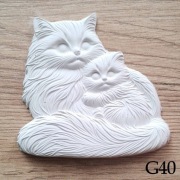 Dwa tulące się puchate kotki figurka do malowania dla dzieci 3D z gipsu