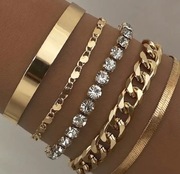 Zestaw bransoletek boho punk rock 5 sztuk