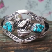 Panhead bransoleta w stylu navajo motocykl turkus 
