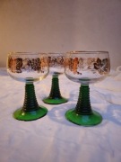 Komplet 3+3 kieliszków Römer ręcznie zdobione 