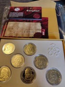 Zestaw królowie polscy numizmaty srebro złocone 24 karatowym złotem 