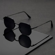 Okulary Przeciwsłoneczne Czarne Okrągłe Retro Męskie Damskie Na Lato Ramka