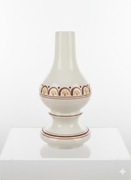 Szklany klosz do lampy. Średnica 96mm. Biały, ręcznie malowany. Stary Komin