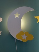 Drewniana lampka/kinkiet księżyc